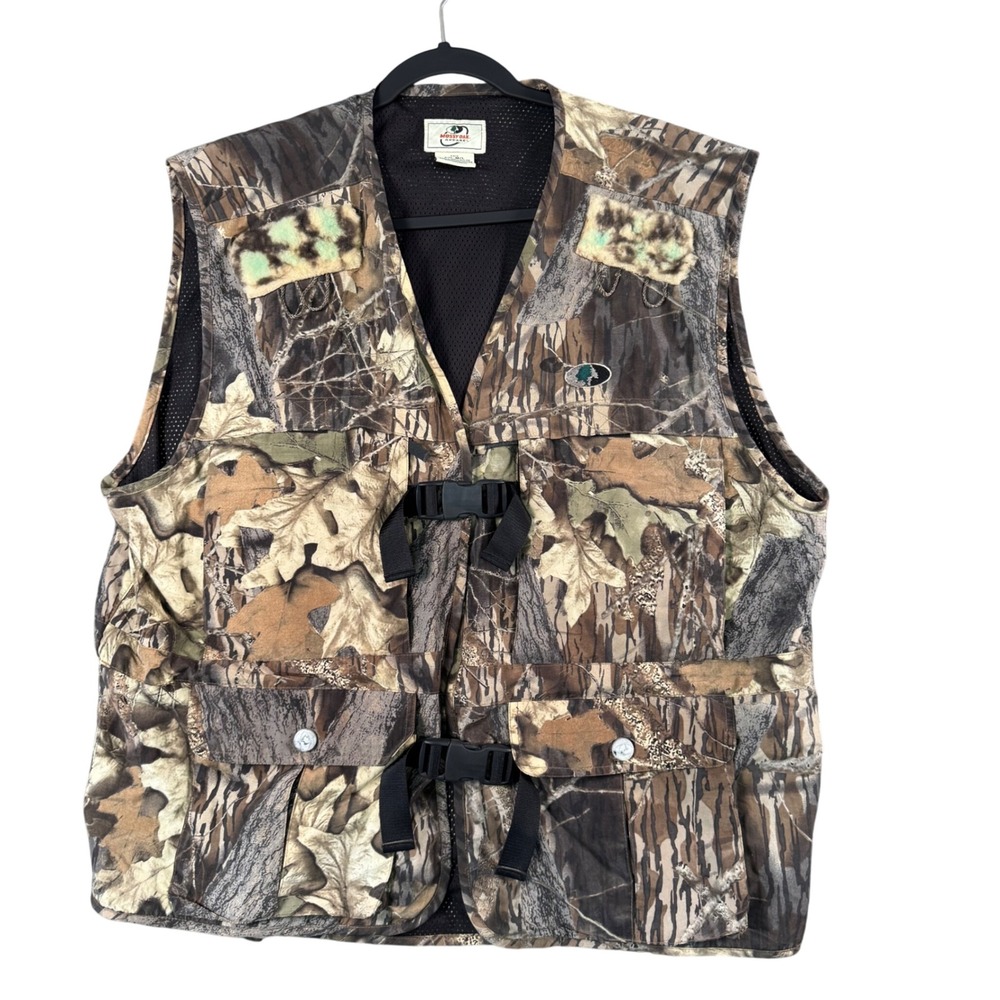 Mossy Oak Camo Utility Vest Men's Hunting Fishing Multi Pocket Size M/L